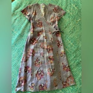 J.Jill Linen wrap dress SIZE 6